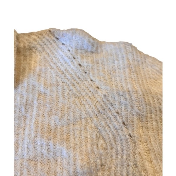 TOPSHOP  Mock Neck Oatmeal Neutral Puff Drop Sleeve Soft Wool Blend Sweater - Picture 13 of 14